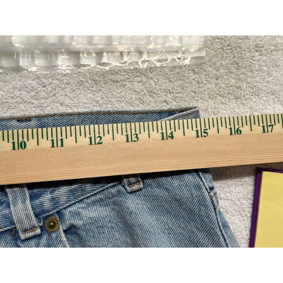 Armani Jeans Mens Blue‎ Denim Shorts Vintage Luxury Designer Size 30 Button Fly - Picture 14 of 16
